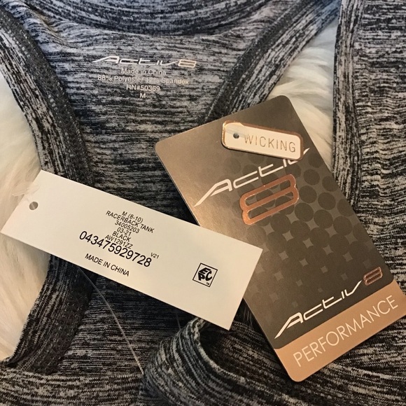 Activ8 Womens Heather Black RacerBack Athletic Work-Out Tank Top Size Medium - Picture 7 of 7